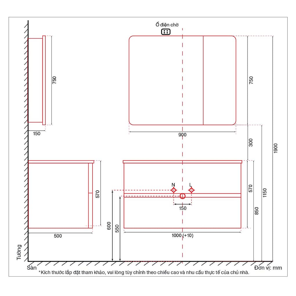 Bộ tủ Lavabo DeMuhler ML276330-100 20 ML276330 100 bv