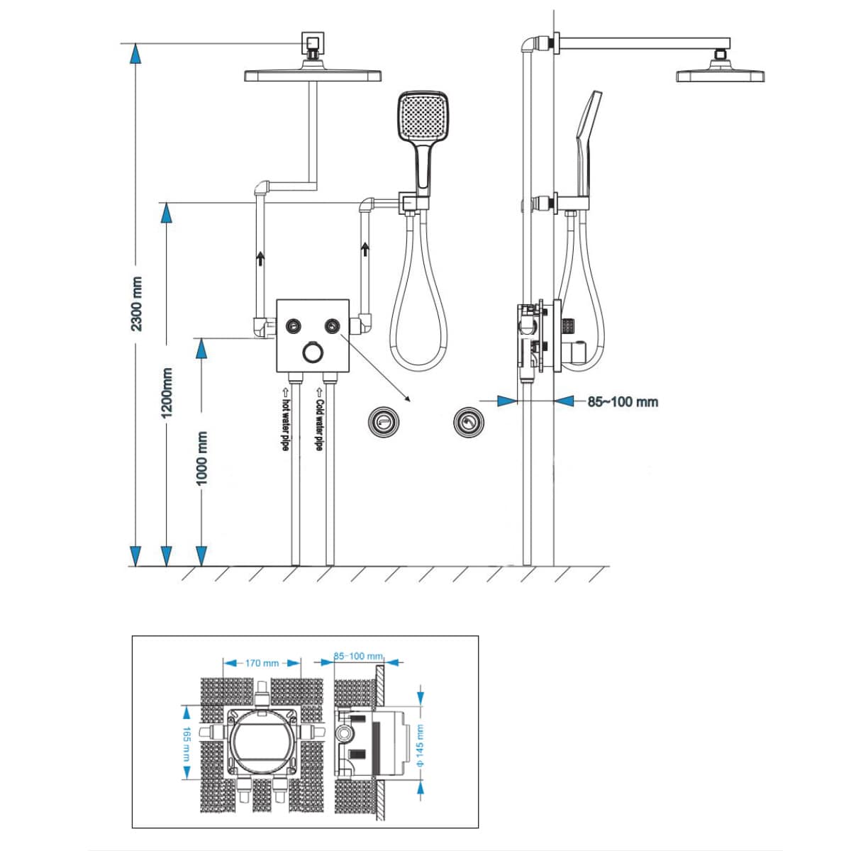 Sen tắm âm tường DeMuhler ML518005QH 2 ML518005QH banve
