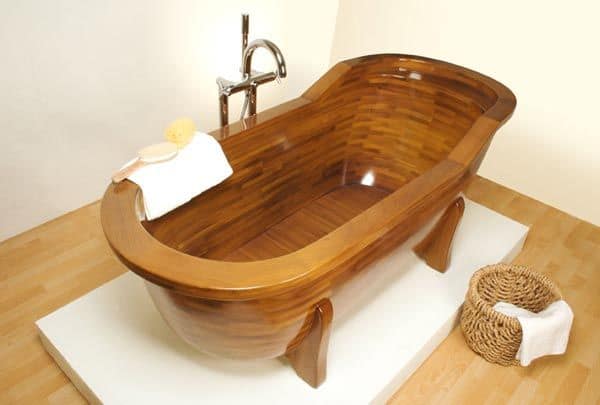 Xu hướng lựa chọn bồn tắm độc lập hiện nay 2 Bồn tắm độc lập bằng gỗ
